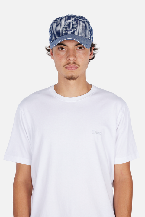 Striped Worker Cap - Navy