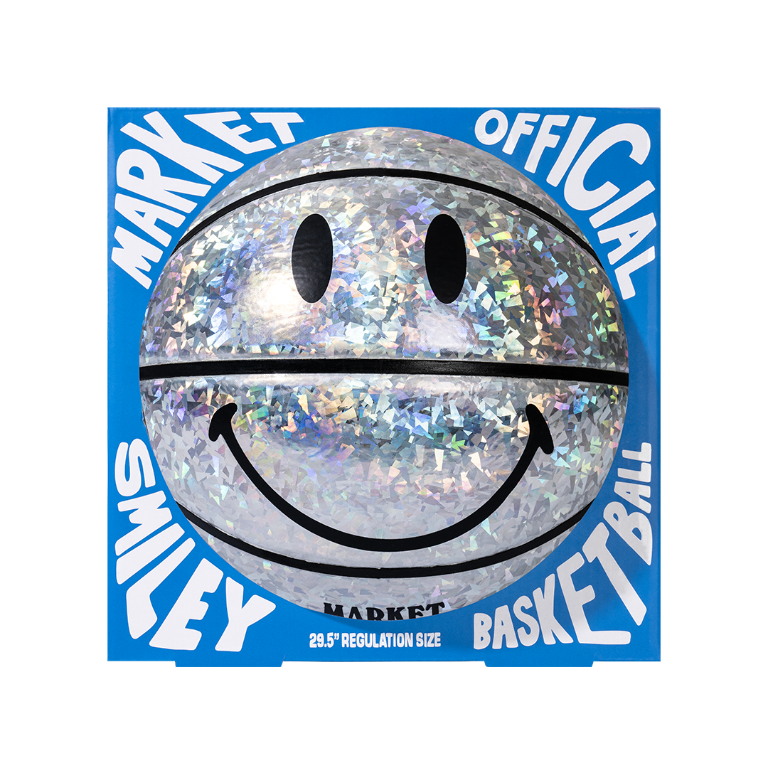 Smiley Holographic Basketball - Silver/Multi