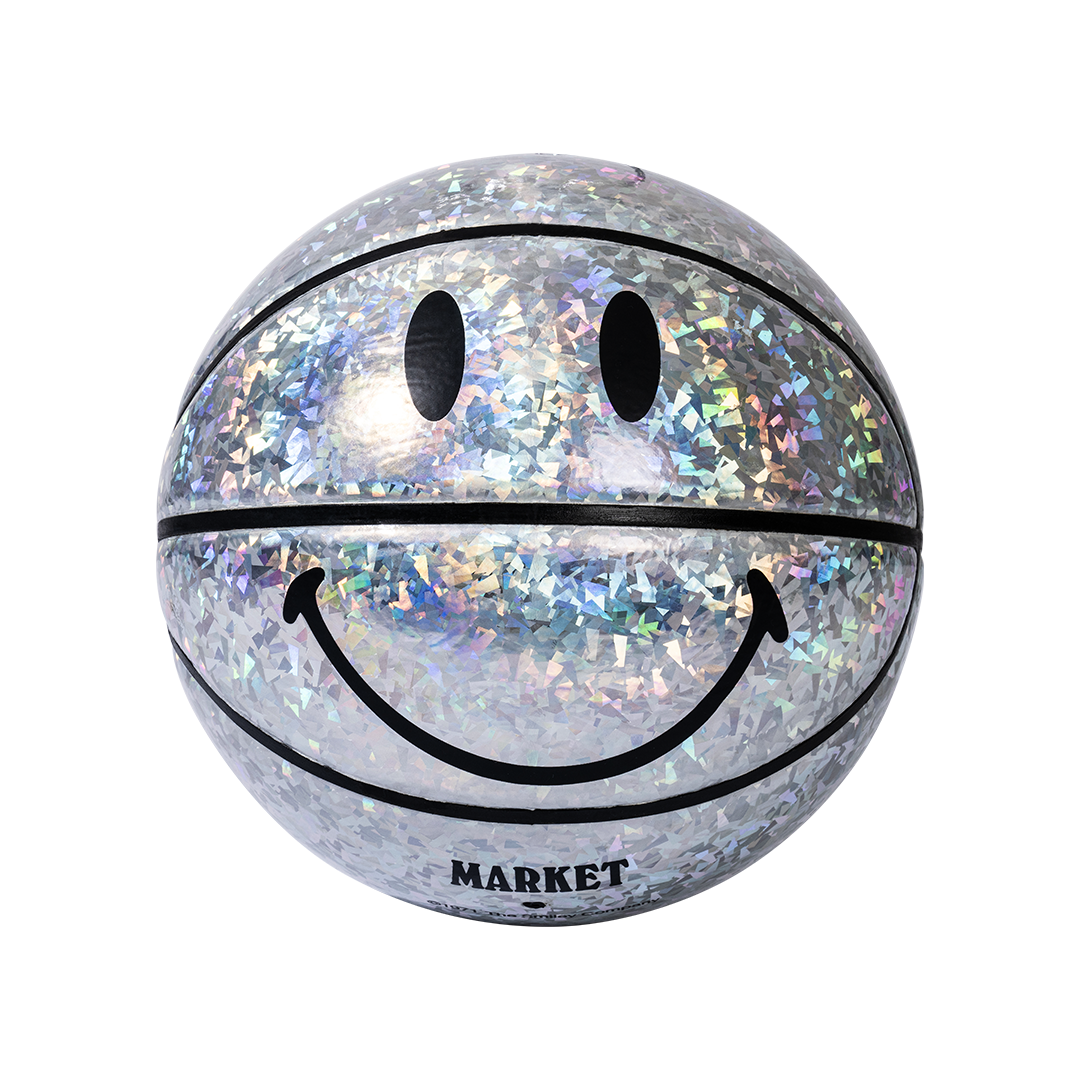 Smiley Holographic Basketball - Silver/Multi
