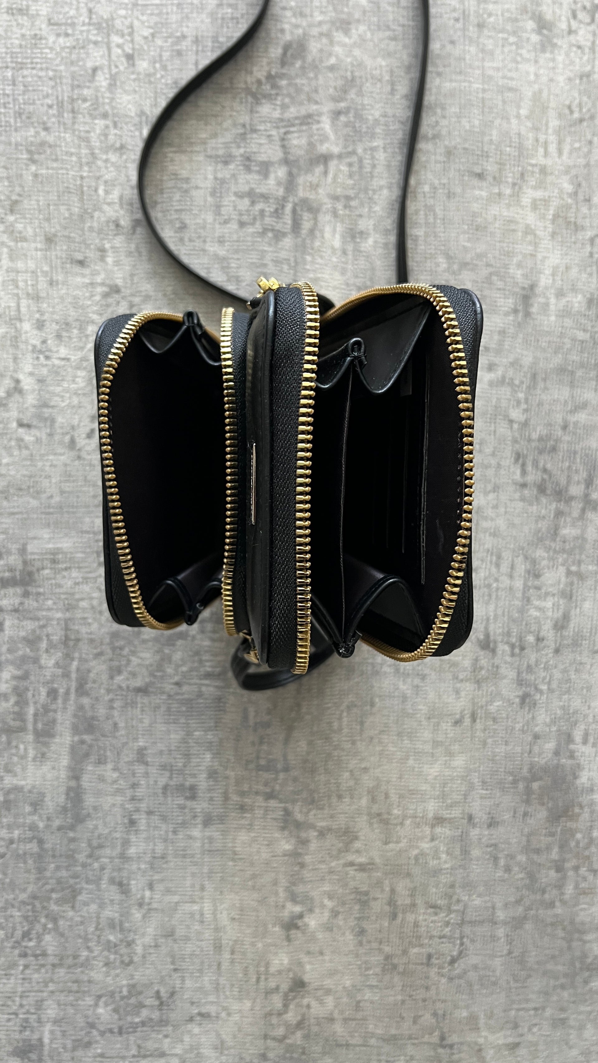 PRM Leather Wallet Bag - Black