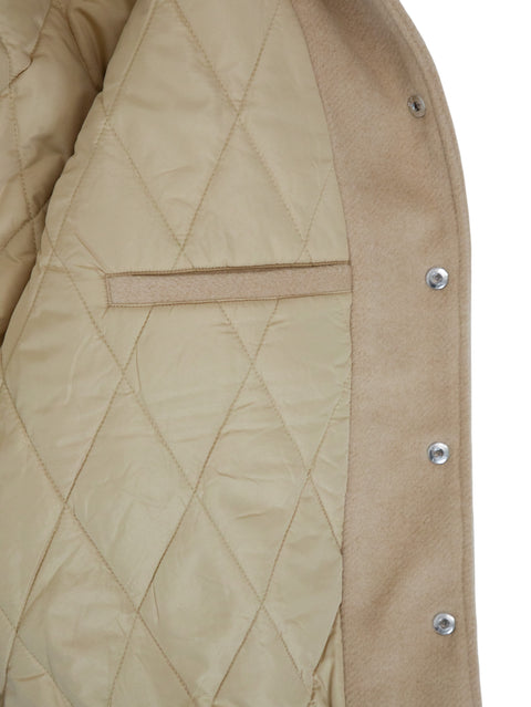 Leather Panel Varsity Jacket - Coffee