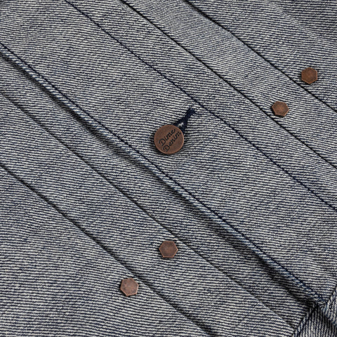 Pleated Denim Jacket - Reversed Indigo