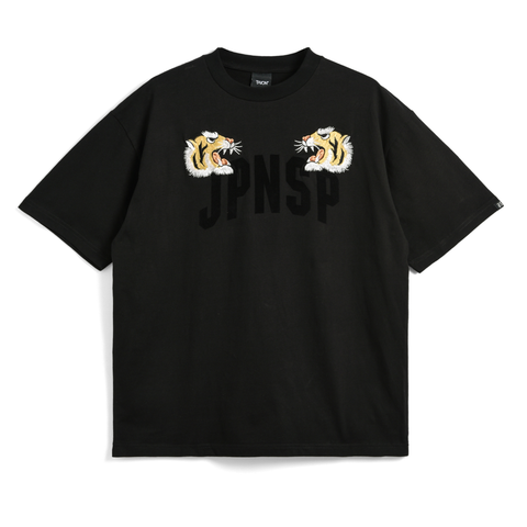 Japan Special Tiger Embroidery T-Shirt - Black