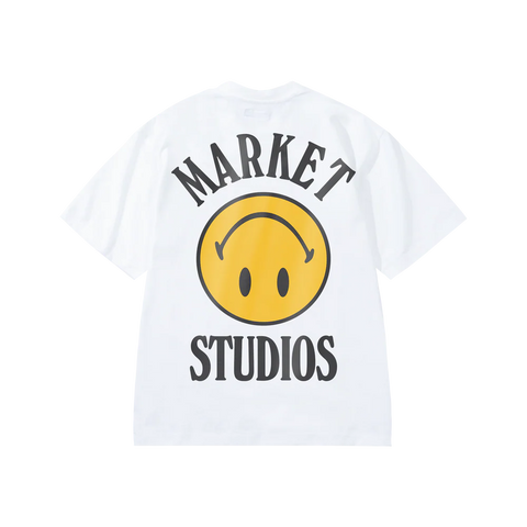 Smiley Upside Down Lock-Up T-Shirt - White