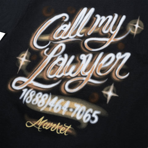 Airbrush Call My Lawyer T-Shirt - Washed Black