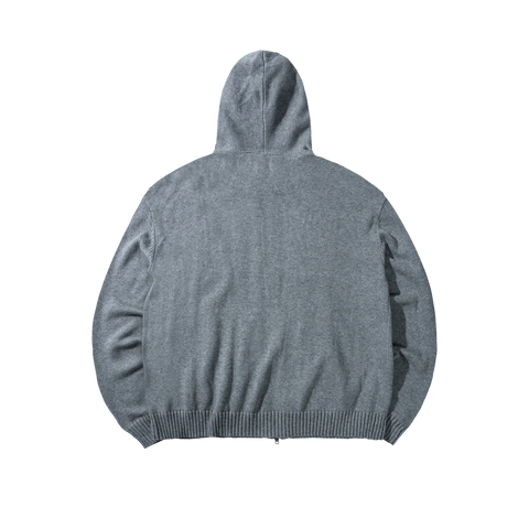 Classic Arc Full Zip Knit Sweater - Grey