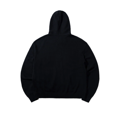 Classic Arc Full Zip Knit Sweater - Black