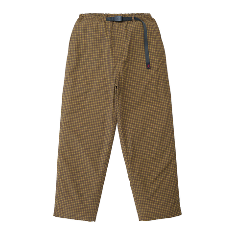 Mini Check Nylon Pant - Brown Check