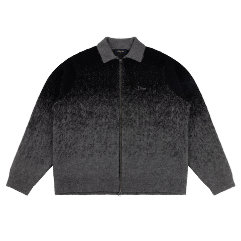 Mohair Double Zip Knit - Black/Charcoal