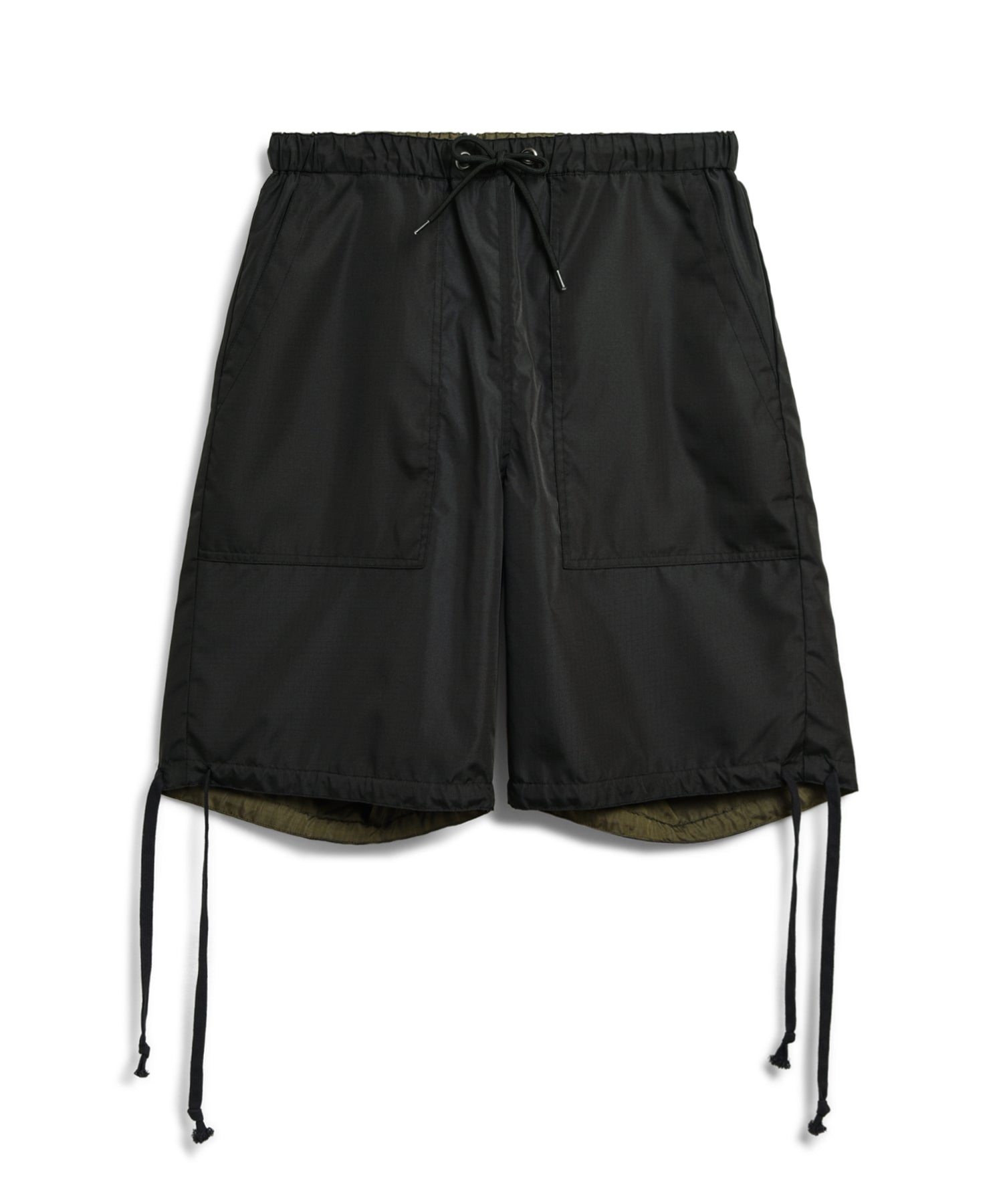 Non-Down Military Reversible Shorts - Black