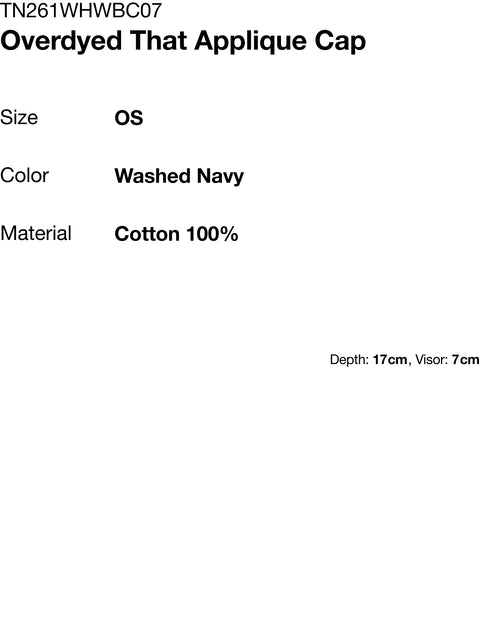Overdyed That Applique Cap - Washed Navy