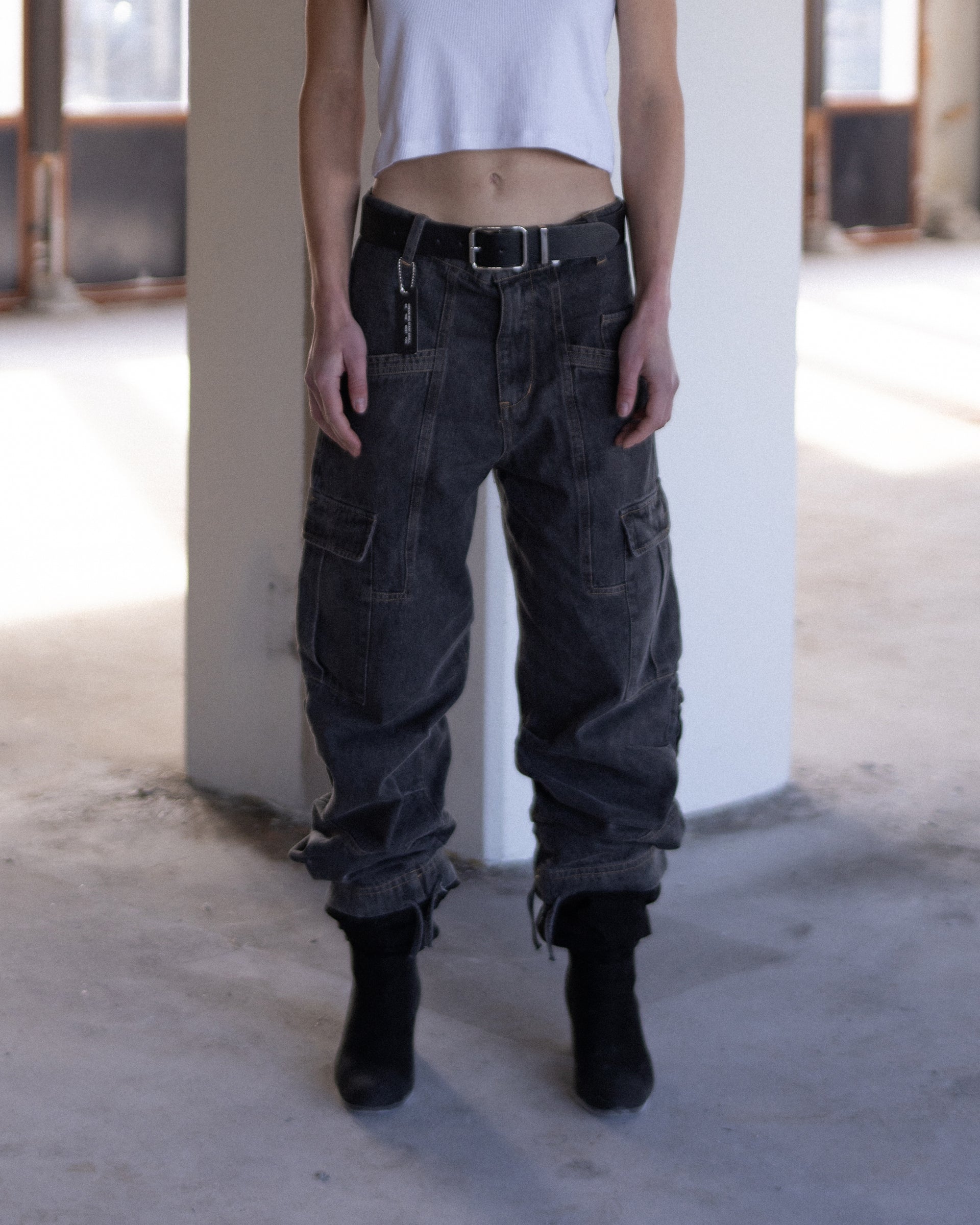 Atelier Denim Cargo Pant - Washed Black