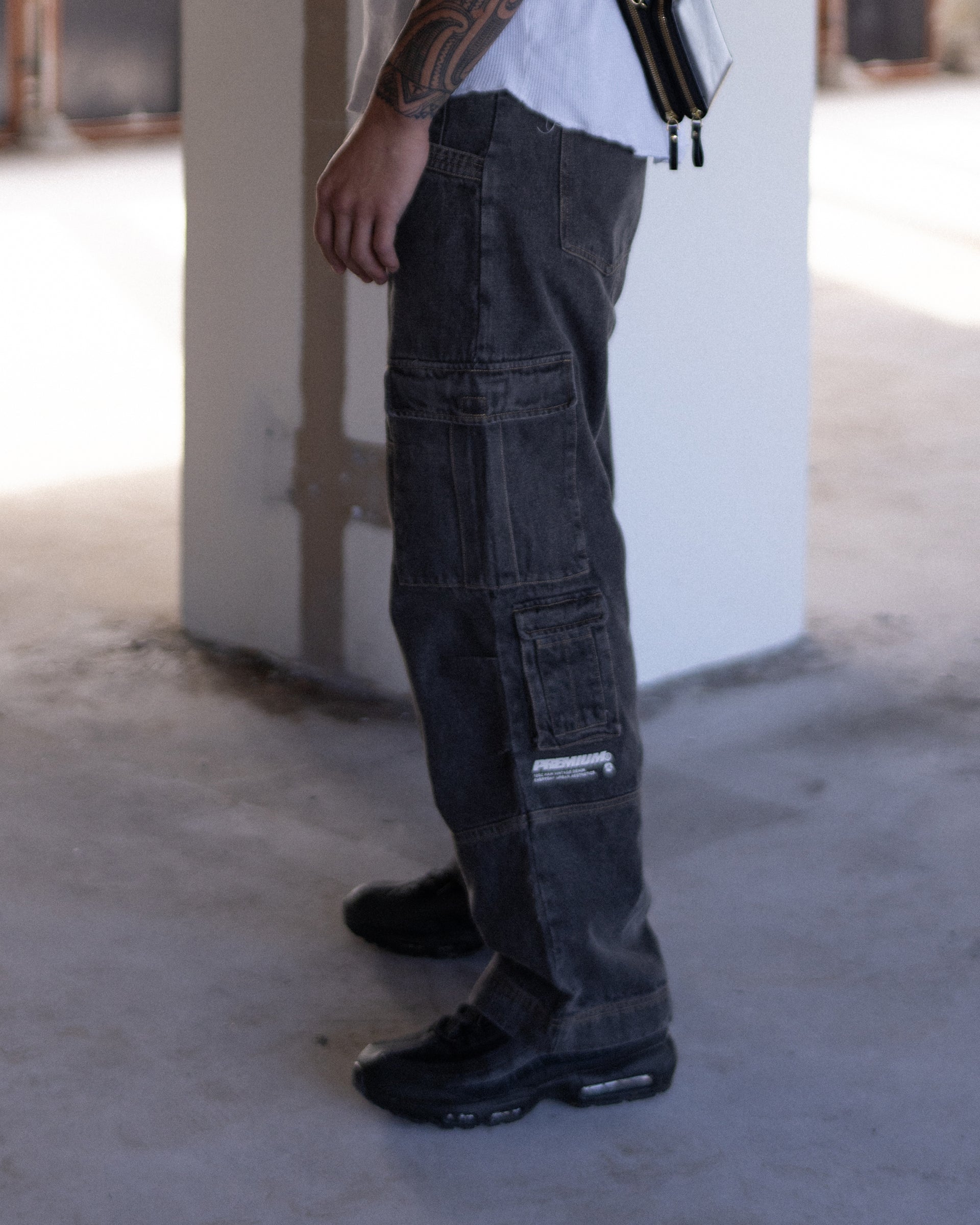Atelier Denim Cargo Pant - Washed Black