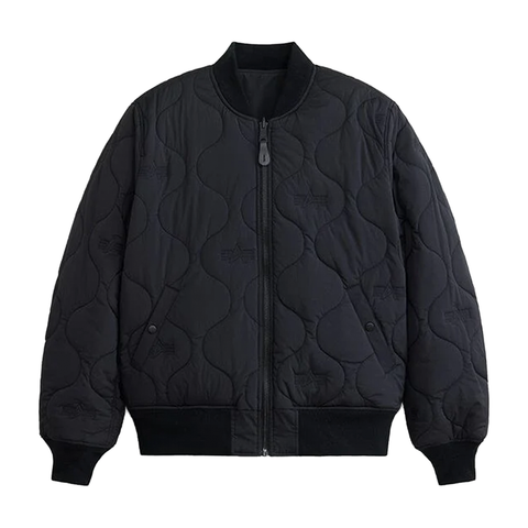 MA-1 Reversible Onion Quilted Flight Jacket - Black