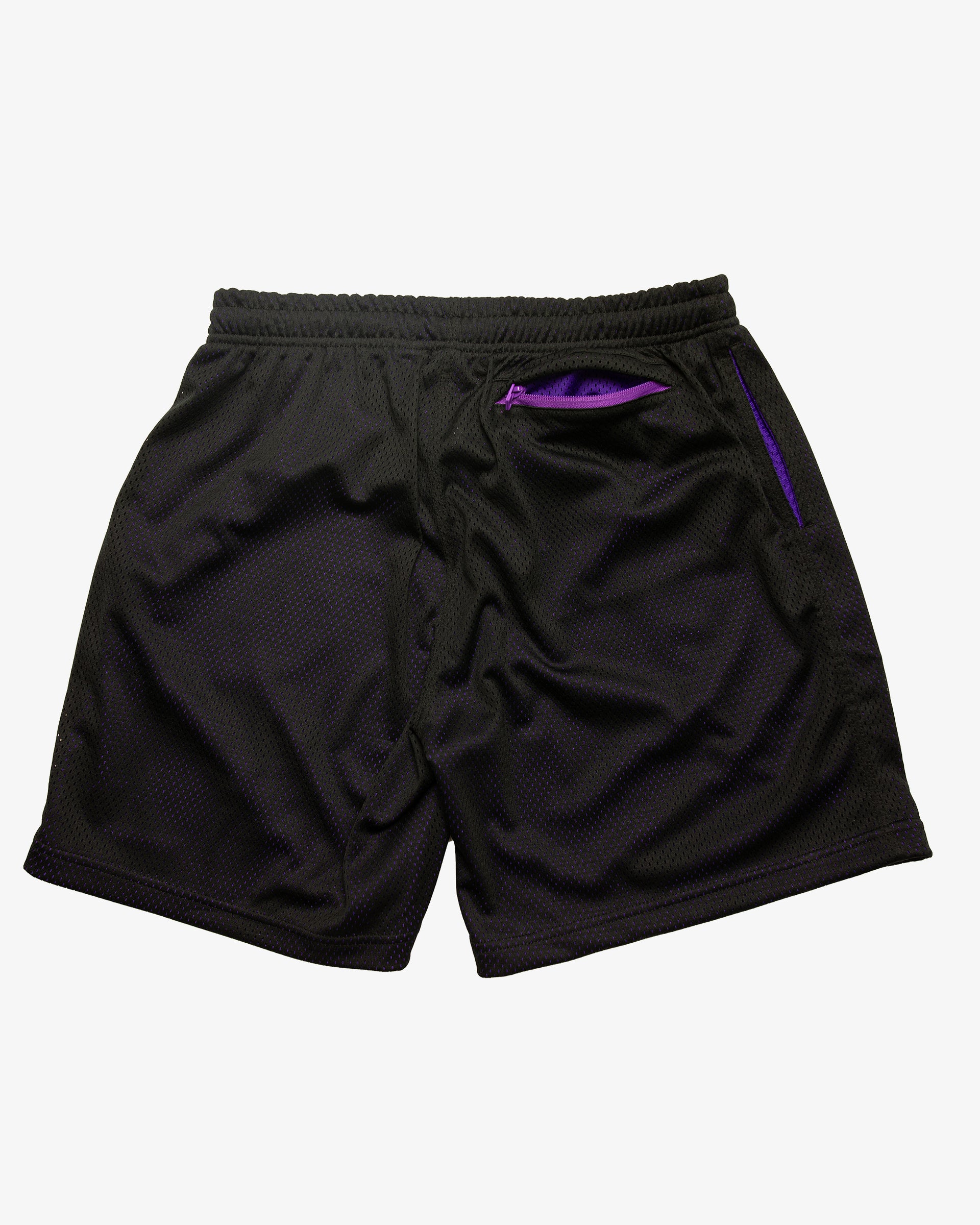 Two-Tone Mesh Shorts - Black/Purple