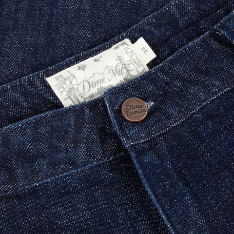 Pleated Baggy Denim Shorts - Indigo