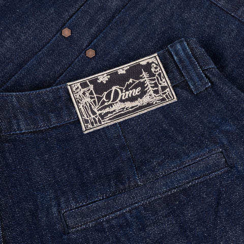 Pleated Baggy Denim Shorts - Indigo