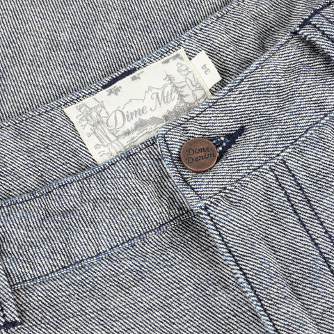Pleated Baggy Denim Shorts - Reversed Indigo