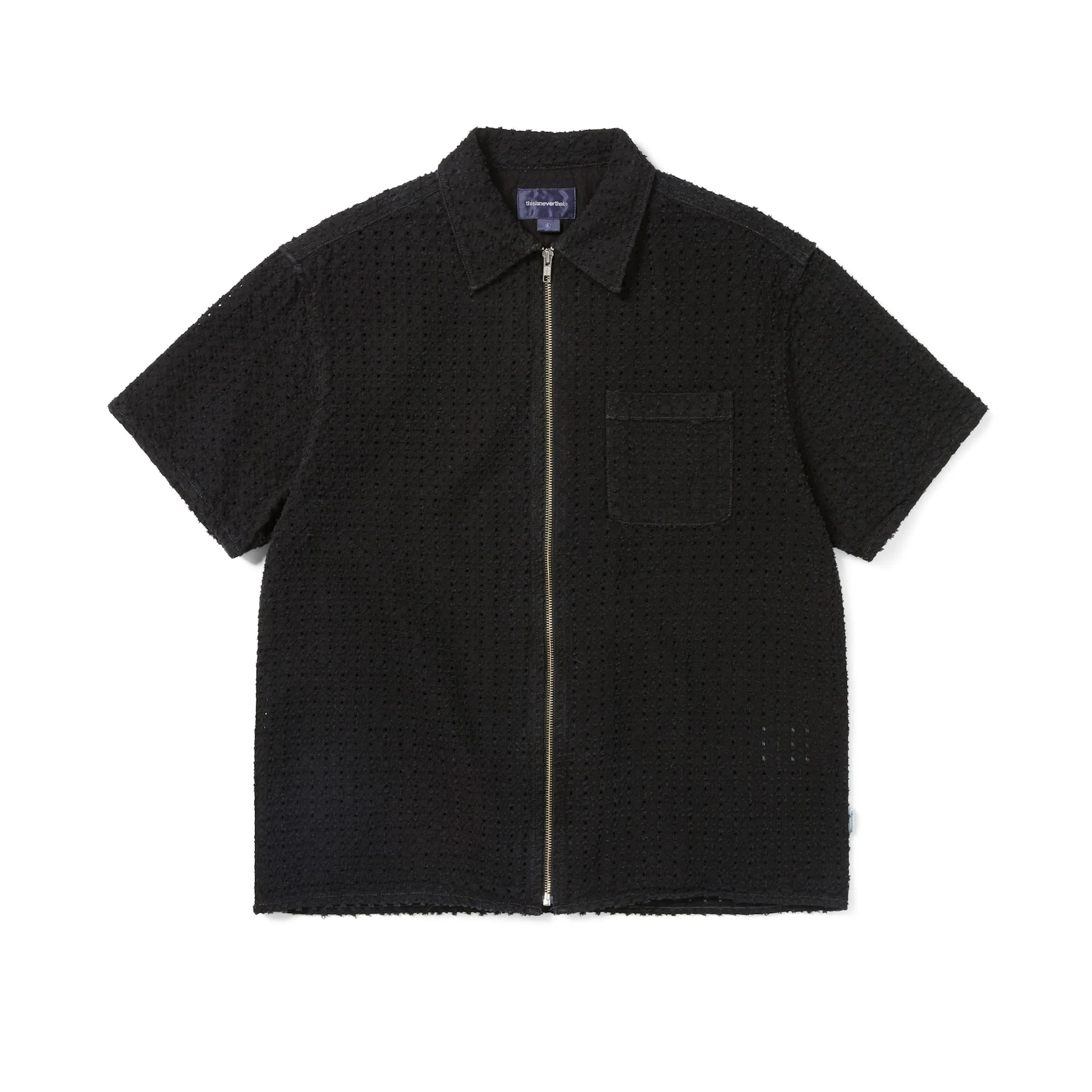 thisisneverthat | Drop Out Store NZ | Damaged Denim Zip S/S Shirt