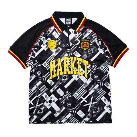 Smiley International Flags SS Soccer Jersey - Black/White