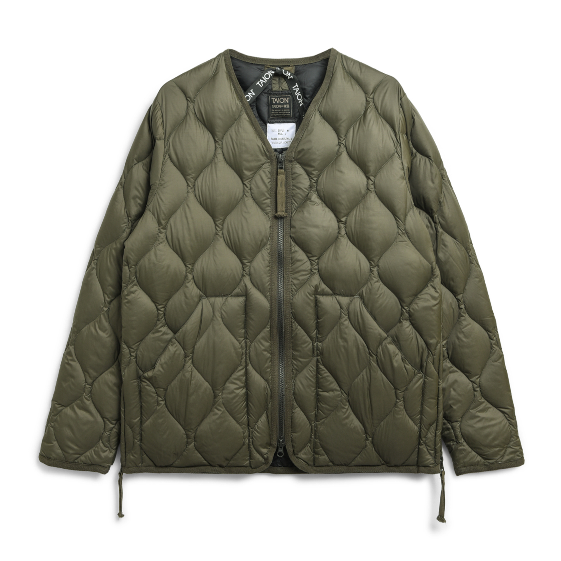 Taion | Drop Out Store | Soft Shell Military Down Jacket - Dark Olive