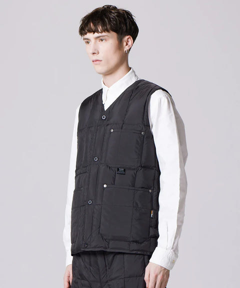 Work V-Neck Button Down Vest - Dark Charcoal