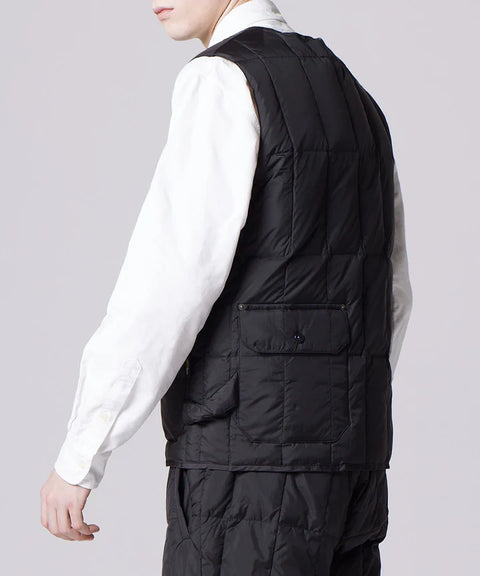 Work V-Neck Button Down Vest - Dark Charcoal