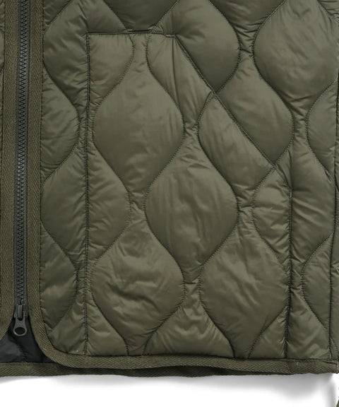 Soft Shell Military V-Neck W-Zip Down Jacket - Dark Olive