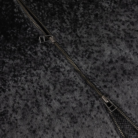 Mohair Double Zip Knit - Black/Charcoal
