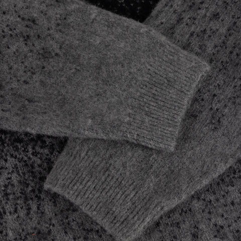 Mohair Double Zip Knit - Black/Charcoal