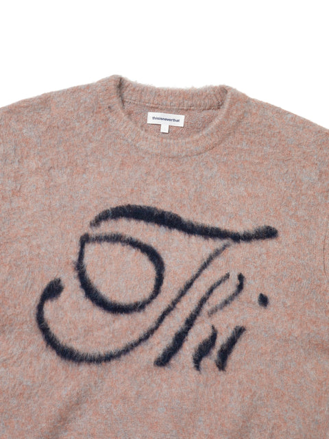 Thi Logo Knit Sweater - Dusty Pink