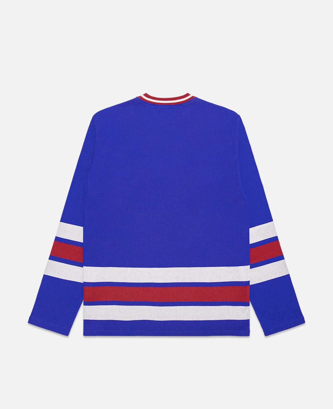 V-Neck Knit Football Sweater - Blue