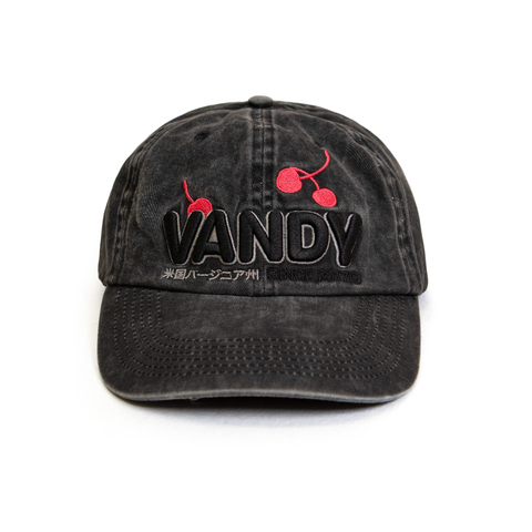 Cherry Ball Cap - Washed Black