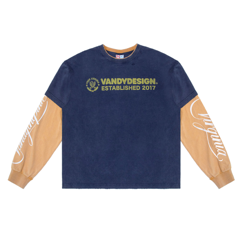 Layered L/S - Navy/Yellow