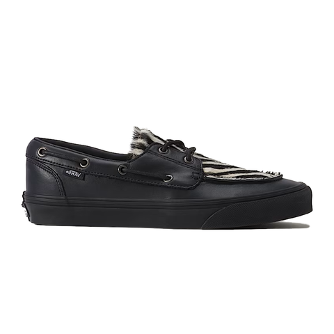 2-Eyelet Pony Hair Boat Shoe - Black