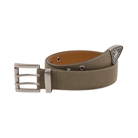 Waxed Canvas Belt - Brown/Olive