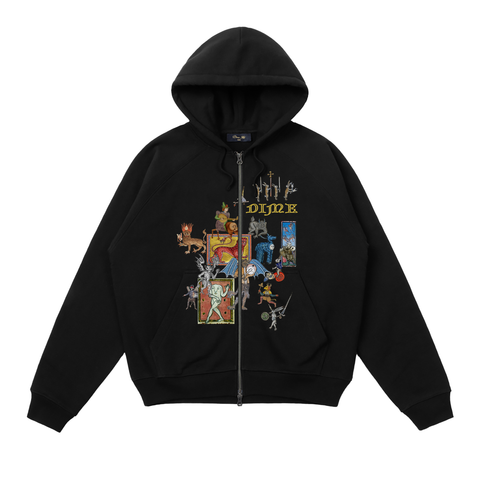 What The Medieval Zip Hoodie - Black