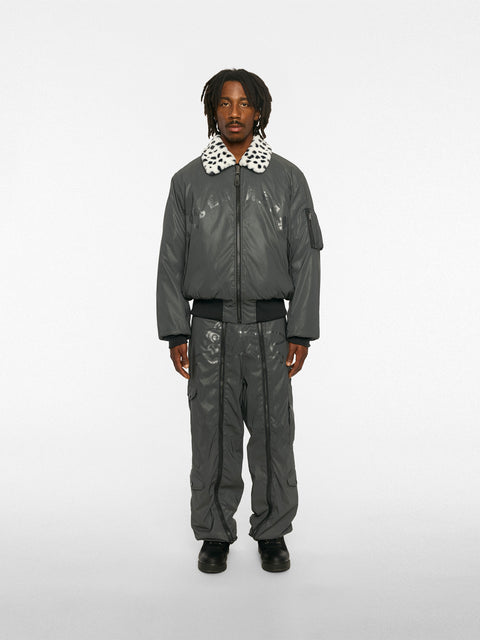 ICECREAM x Alpha Reflective Fur Collar Jacket - Black