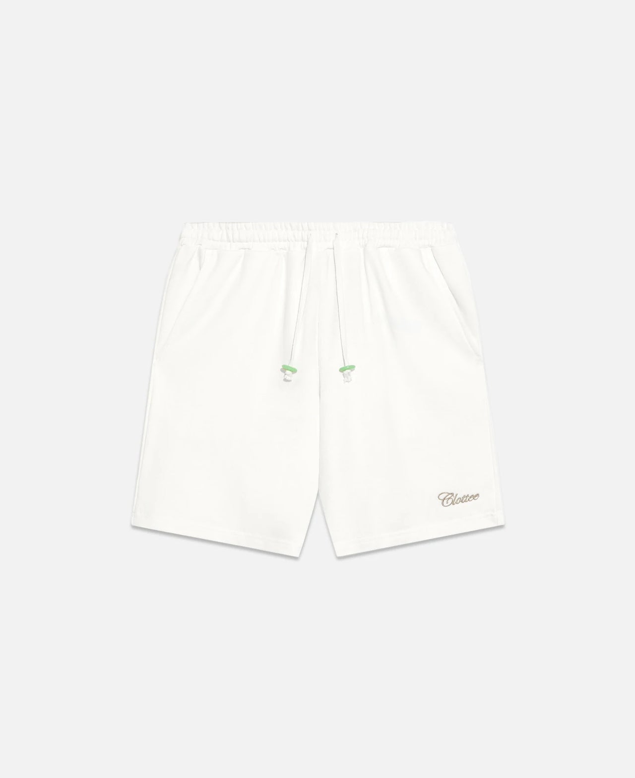 Jade Script Sweat Shorts - White