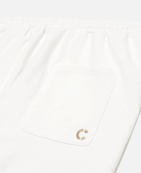 Jade Script Sweat Shorts - White
