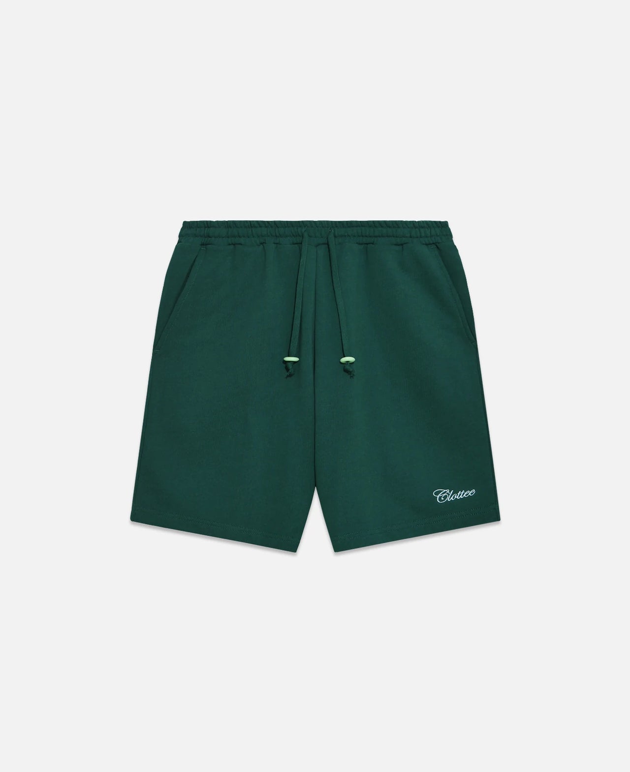 Jade Script Sweat Shorts - Dark Green