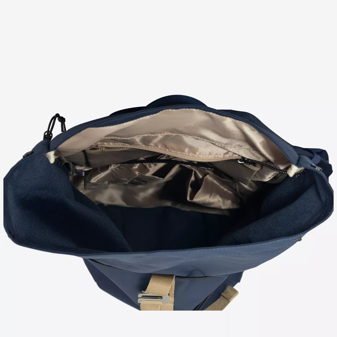 Dayle Roll Top Backpack - Navy/Sand