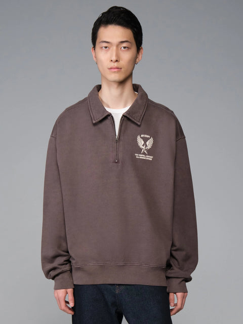 Essential 1/4 Zip Relaxed Fit AirCorp Sweatshirt - Hickory