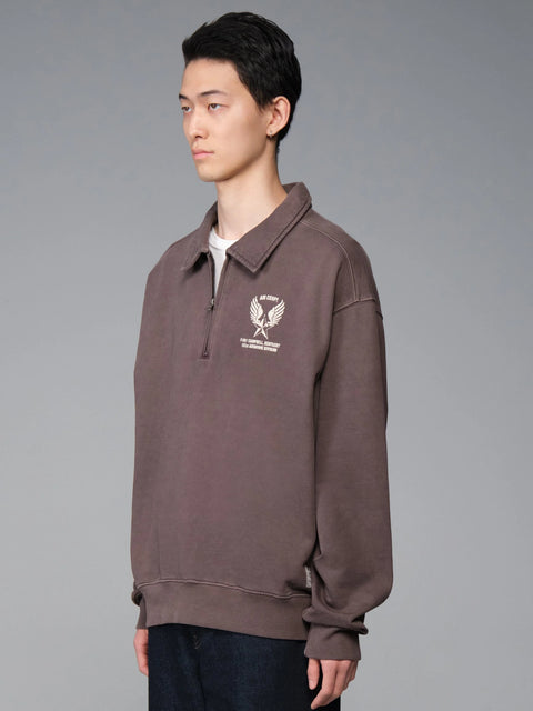 Essential 1/4 Zip Relaxed Fit AirCorp Sweatshirt - Hickory