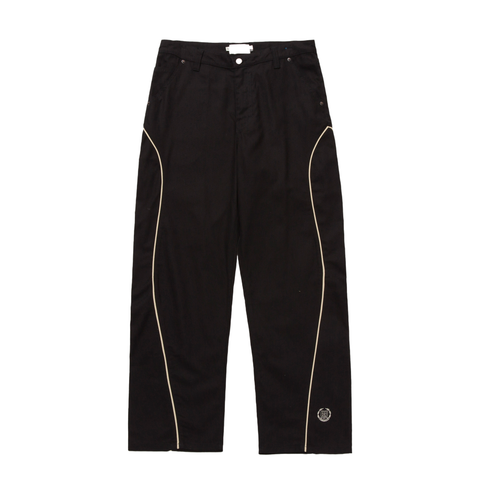 Canvas Piping Pant - Black