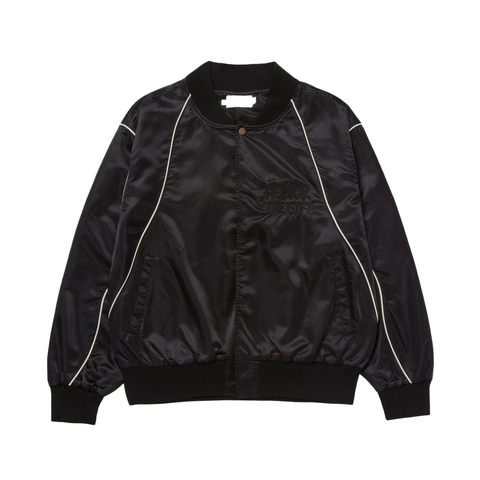 Satin Bomber Jacket - Black