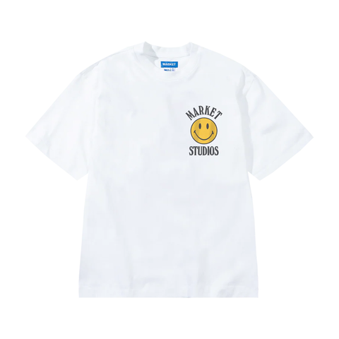 Smiley Upside Down Lock-Up T-Shirt - White