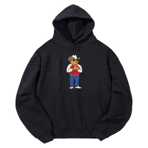 Hee-Haw Bear Hoodie - Black