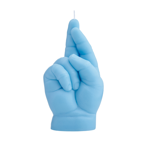 Fingers Crossed Baby Candle - Pastel Blue