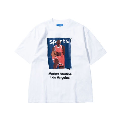 Illustrated Basketball T-Shirt - White